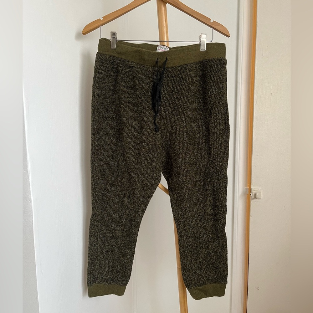 Olive Green and Black Intimately Free People Jogger Sweatpants